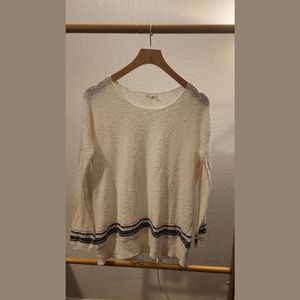 Soft Joie cream sweater with navy stripe detail size S